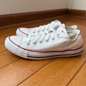 Convers All Star Low Top White Canvas Sneakers Women’s Size 8 Men’s Size 6 Shoes
